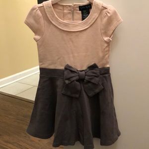 Toddler girls blush and gray skater dress